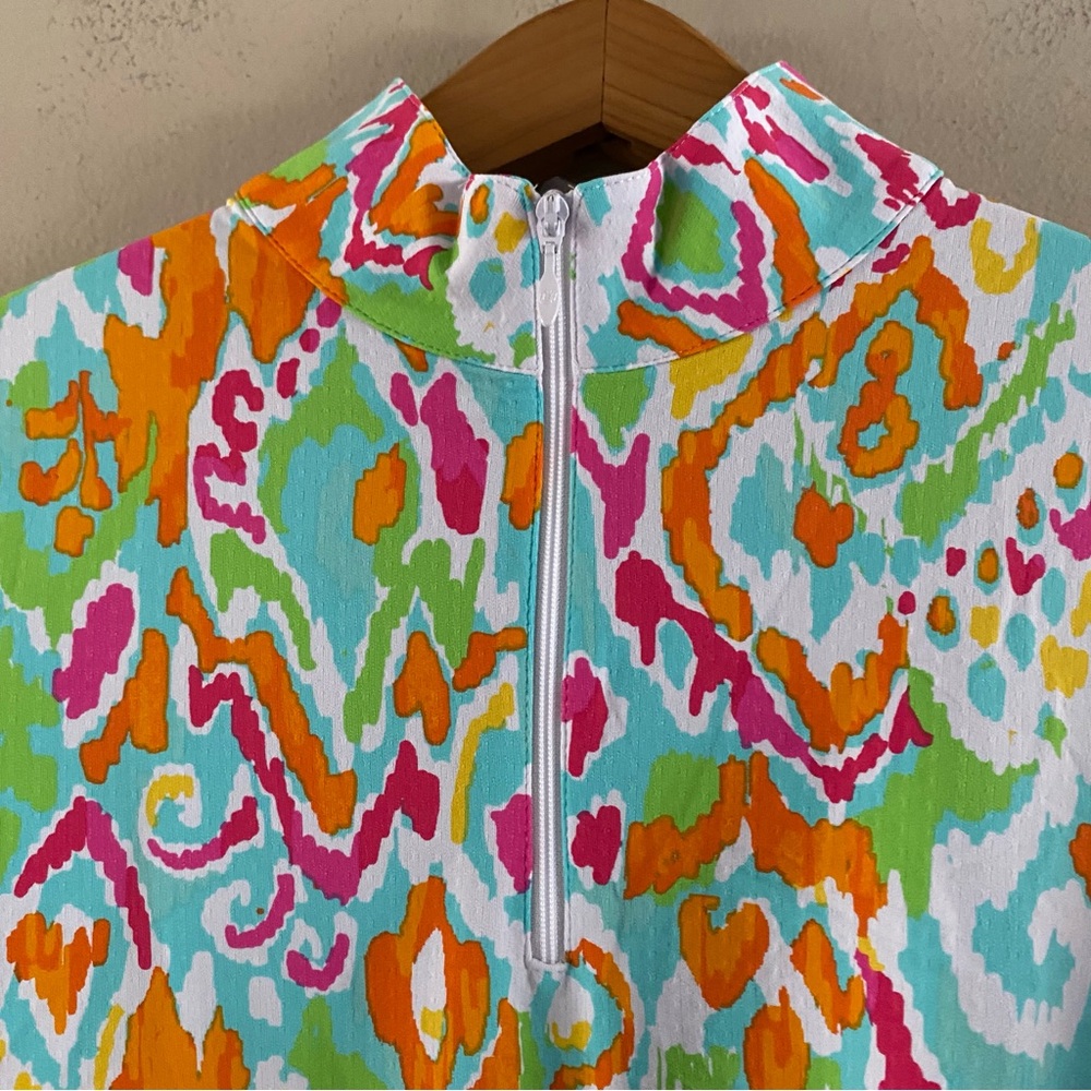 NWT IBKUL Women’s Tillie Seafoam Multi Mock Neck Long Sleeve Top Golf UPF SMALL - Picture 4 of 13